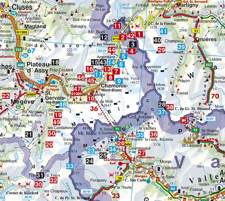 Guide de randonnée - Mont Blanc (les 50 plus belles randonnées) | Rother guide de randonnée Rother 