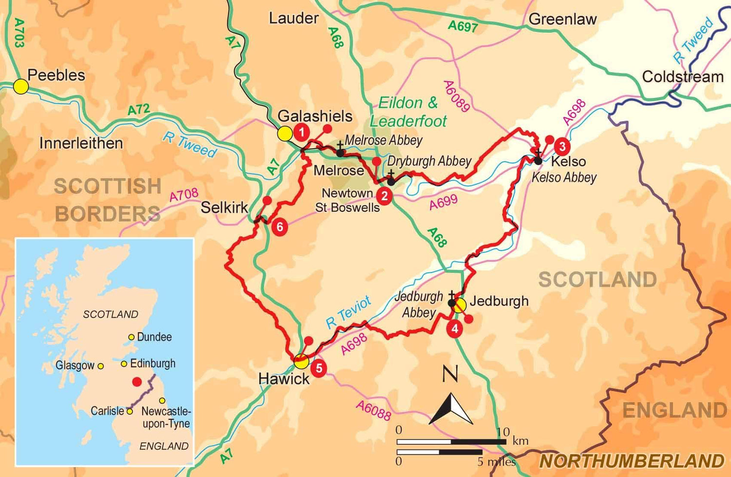 Guide de Randonnée - The Borders Abbeys Way, Ecosse (en anglais) | Cicerone guide de randonnée Cicerone 