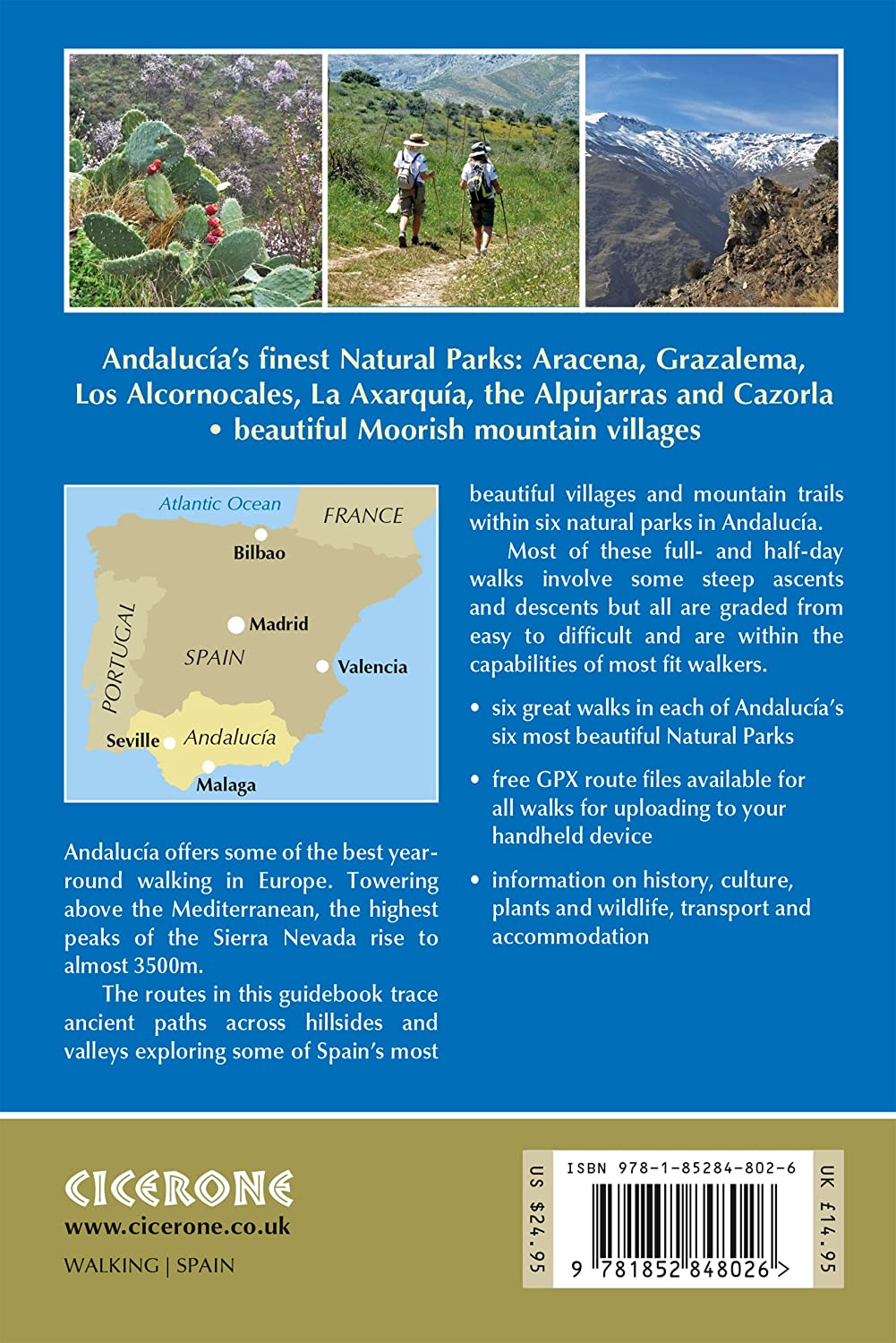 Guide de randonnées (en anglais) - Andalucia : 36 routes in Andaluciés National Parks | Cicerone guide de randonnée Cicerone 