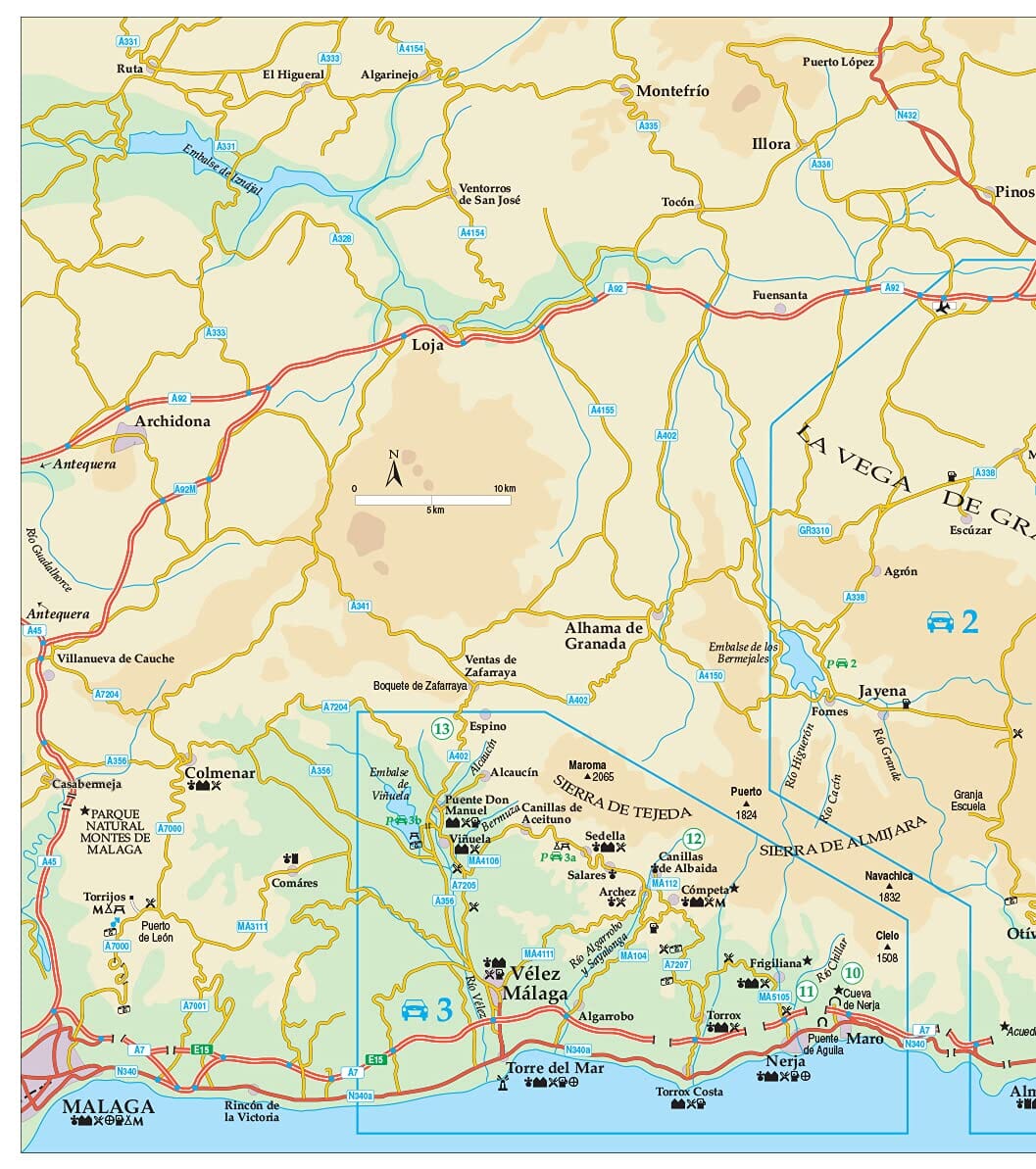 Guide de randonnées (en anglais) - Andalucia : Costa del Sol & Sierras | Sunflower guide de randonnée Sunflower