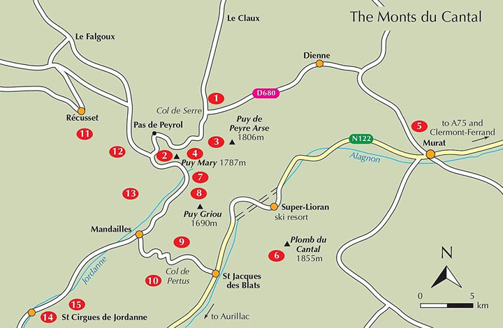 Guide de randonnées (en anglais) - Auvergne : 42 walks in volcanic hills of France | Cicerone guide de randonnée Cicerone 