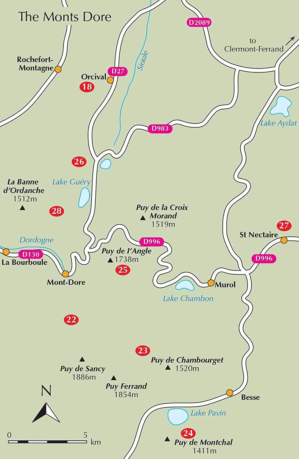 Guide de randonnées (en anglais) - Auvergne : 42 walks in volcanic hills of France | Cicerone guide de randonnée Cicerone 