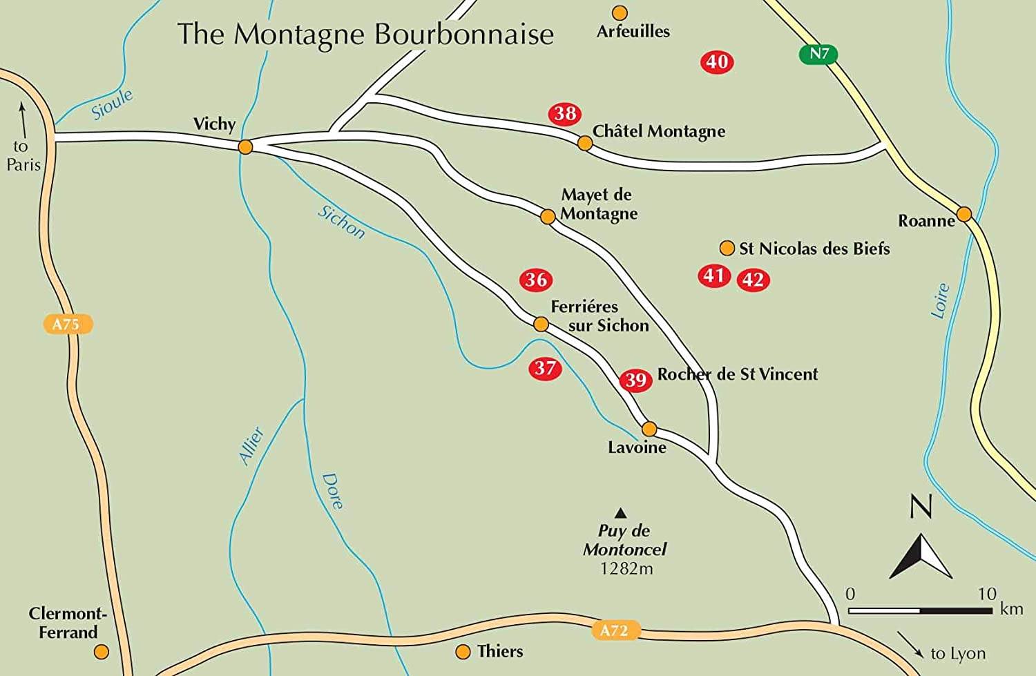 Guide de randonnées (en anglais) - Auvergne : 42 walks in volcanic hills of France | Cicerone guide de randonnée Cicerone 