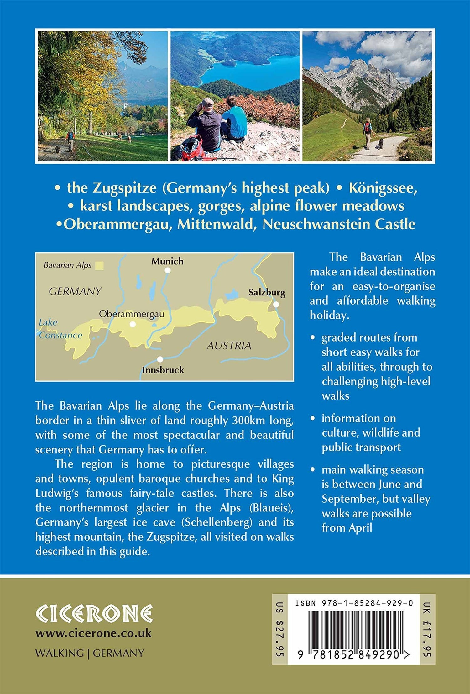 Guide de randonnées (en anglais) - Bavarian Alps : 85 mountain walks & treks | Cicerone guide de randonnée Cicerone 