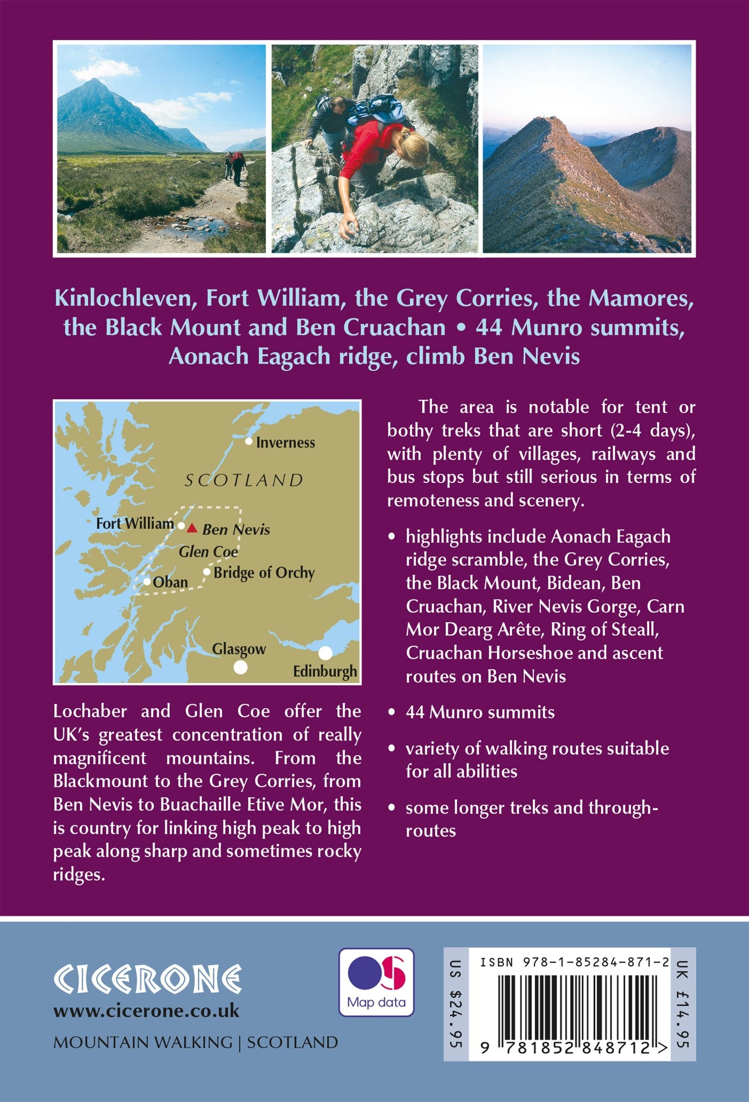 Guide de randonnées (en anglais) - Ben Nevis & Glen Coe : 100 low, mid & high level walks | Cicerone guide de randonnée Cicerone 