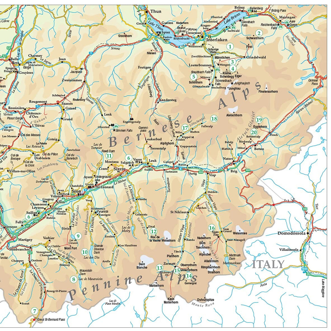 Guide de randonnées (en anglais) - Bernese Oberland & Valais | Sunflower guide petit format Sunflower 