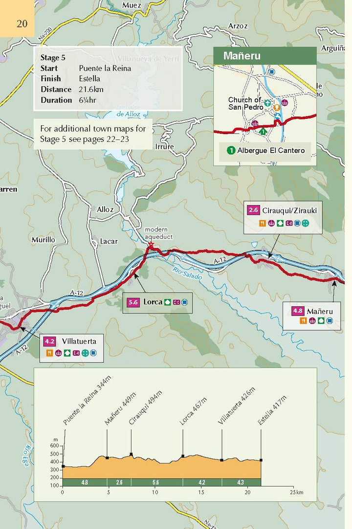 Guide de randonnées (en anglais) - Camino De Santiago, Camino Frances | Cicerone guide de randonnée Cicerone 
