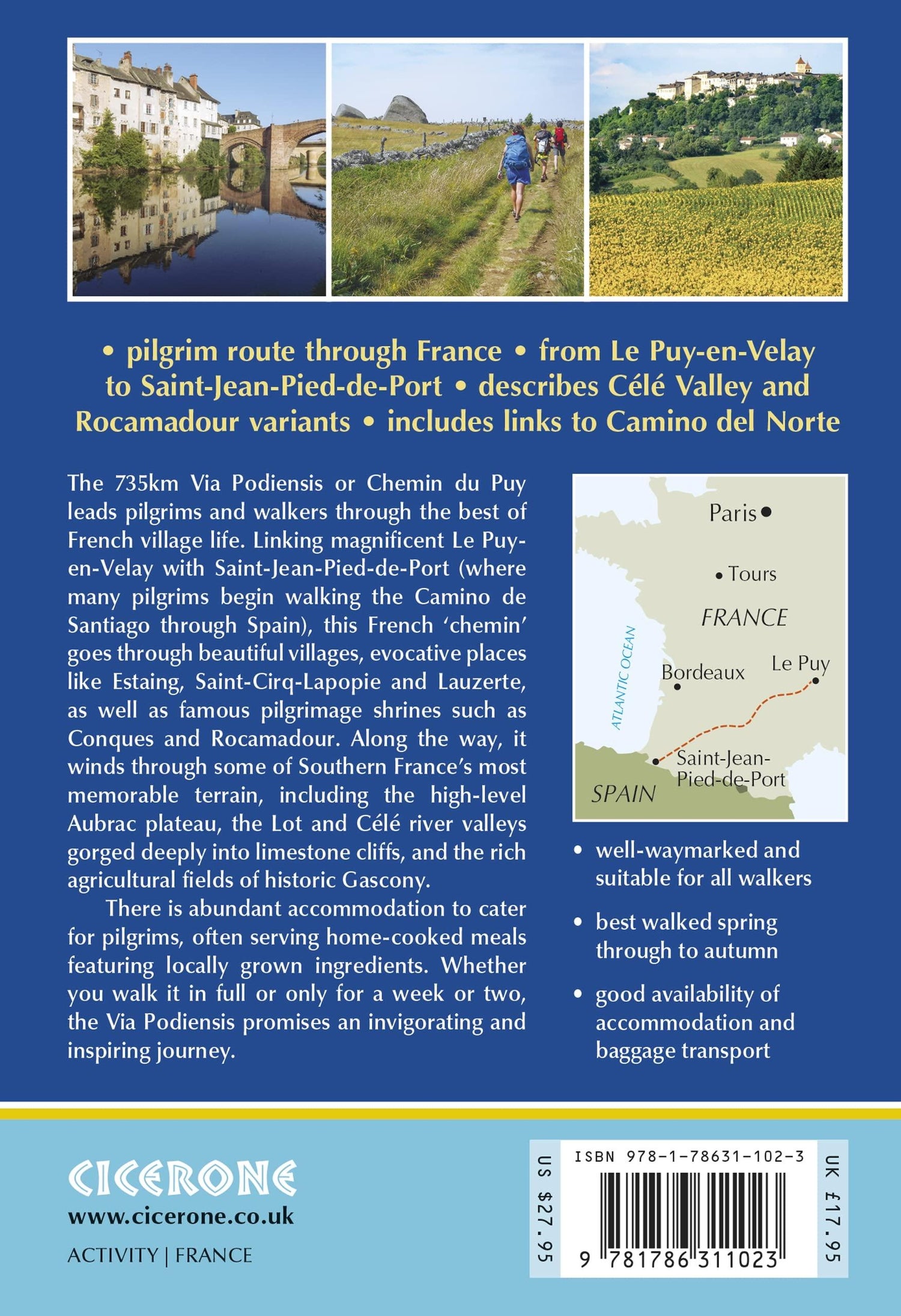 Guide de randonnées (en anglais) - Camino de Santiago : Via Podiensis GR65, Le Puy to the Pyrenees | Cicerone guide de randonnée Cicerone 