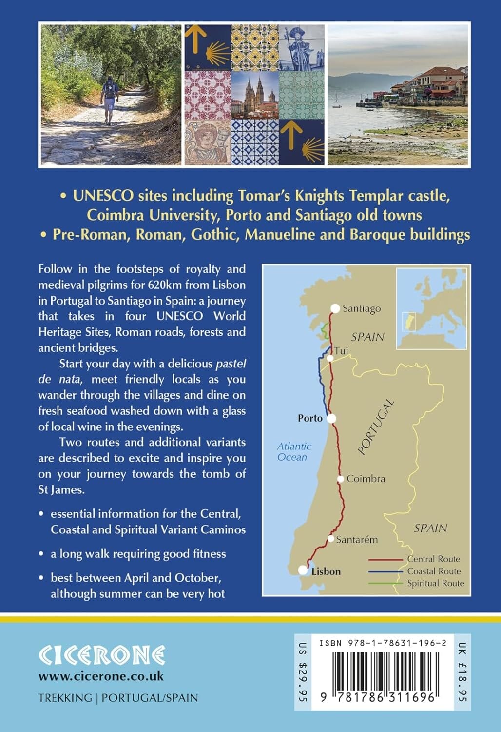 Guide de randonnées (en anglais) - Camino Portugués from Lisbon & Porto to Santiago | Cicerone guide de randonnée Cicerone 