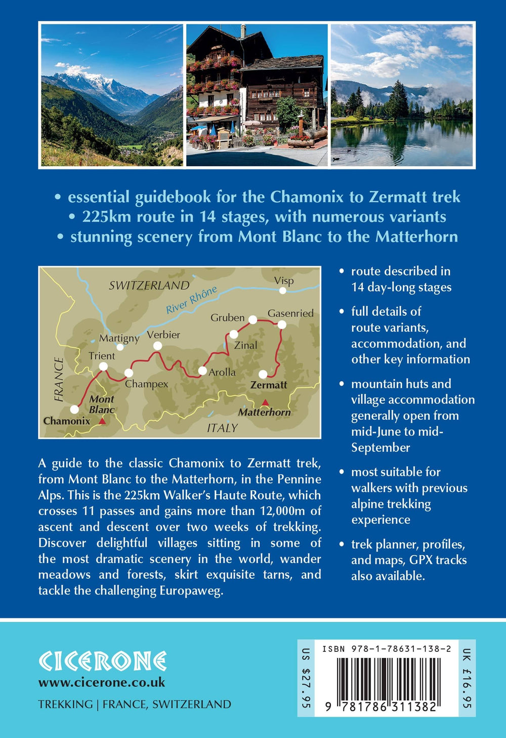 Guide de randonnées (en anglais) - Chamonix to Zermatt, the classic Walker's haute route | Cicerone guide de conversation Cicerone 