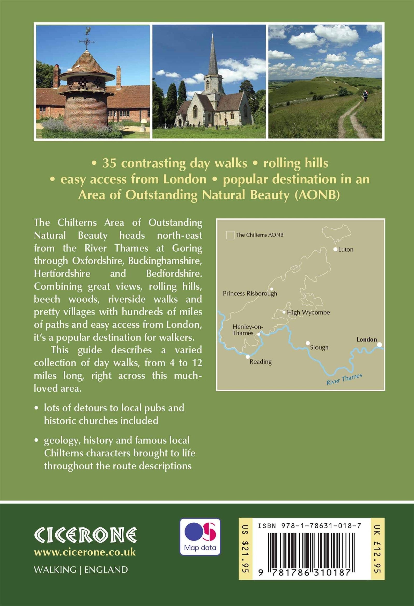 Guide de randonnées (en anglais) - Chilterns : 35 walks, 4 to12 miles | Cicerone guide de randonnée Cicerone 