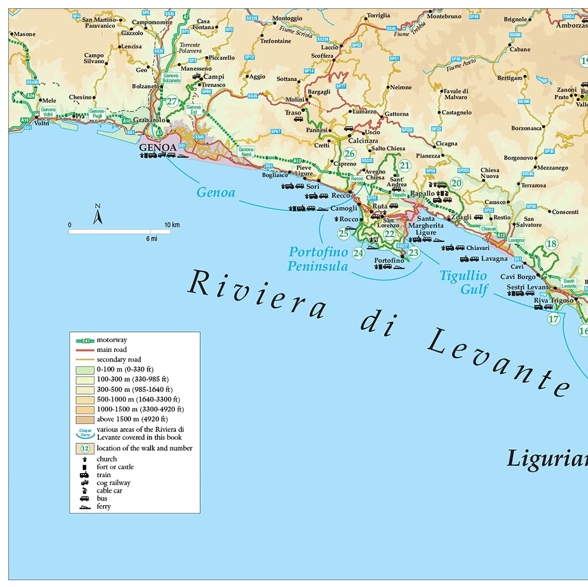 Guide de randonnées (en anglais) - Cinque Terre & the Riviera di Levante | Sunflower guide de randonnée Sunflower