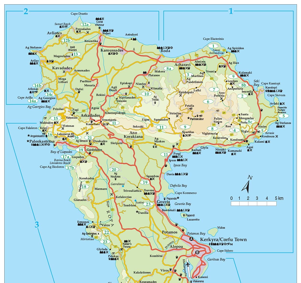 Guide de randonnées (en anglais) - Corfu | Sunflower guide de randonnée Sunflower