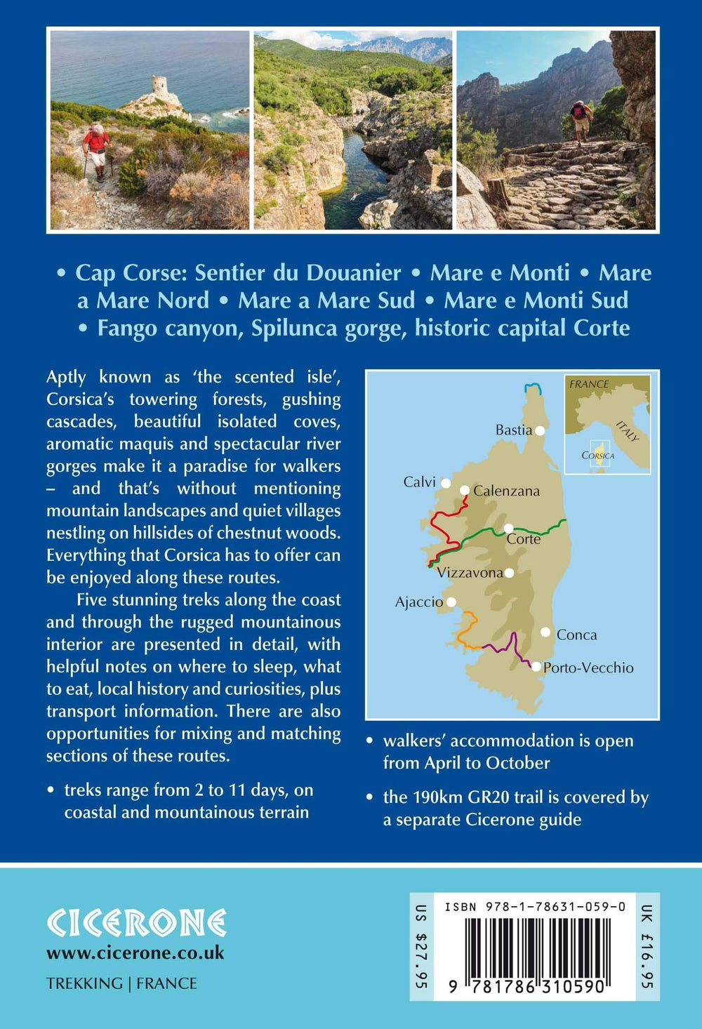 Guide de randonnées (en anglais) - Corsica Short treks | Cicerone guide de randonnée Cicerone 