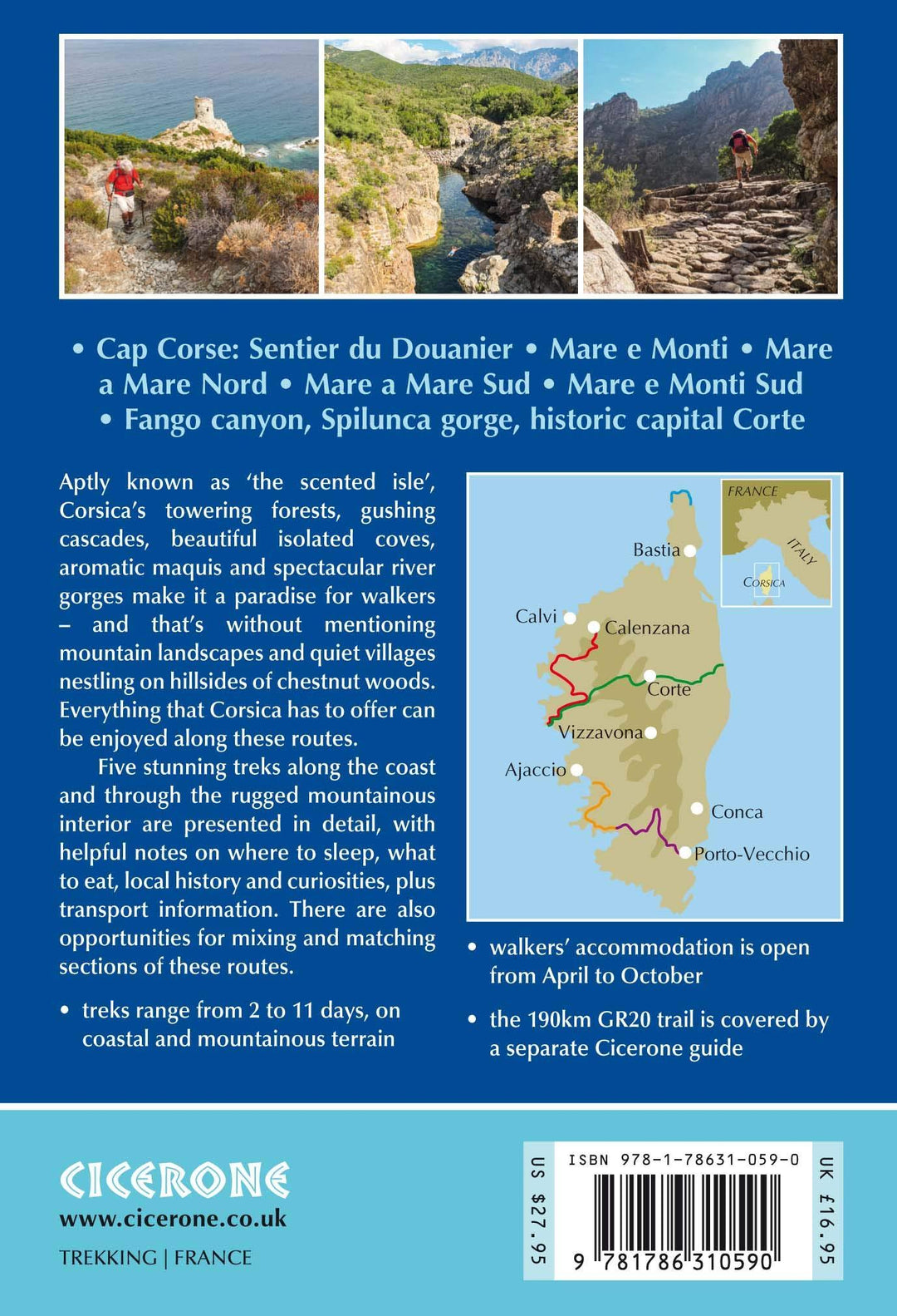 Guide de randonnées (en anglais) - Corsica Short treks | Cicerone guide de randonnée Cicerone 