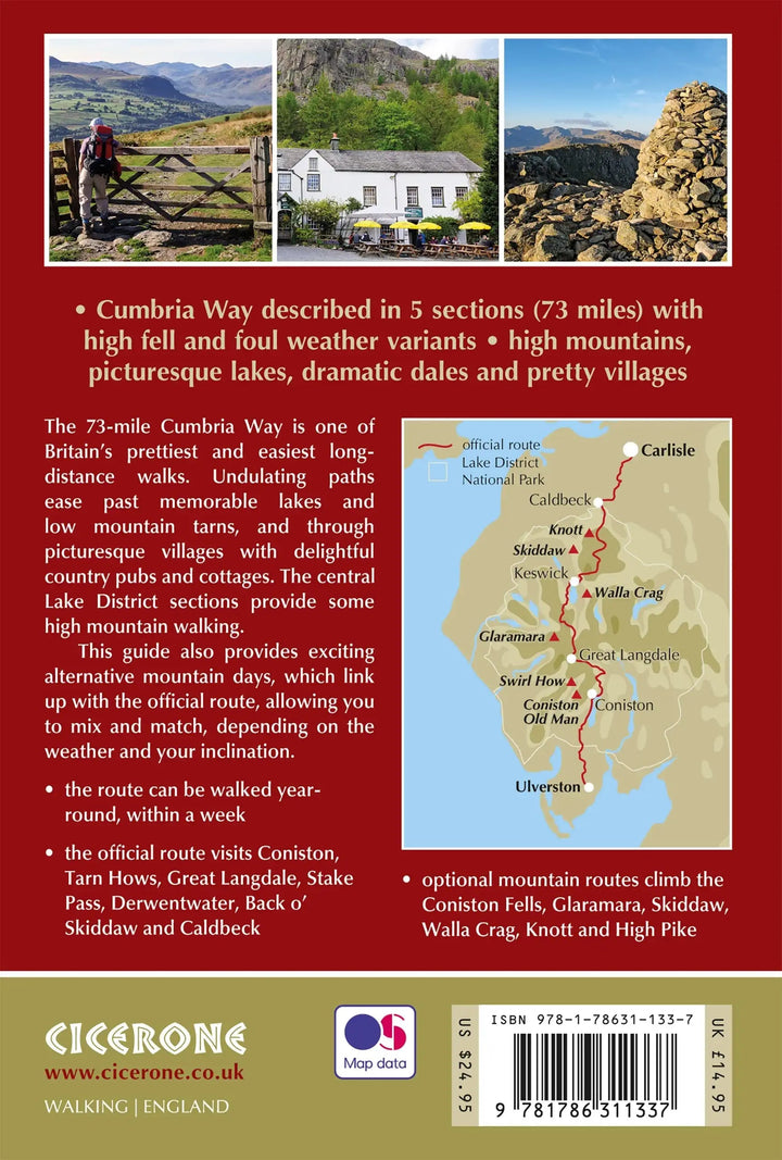 Guide de randonnées (en anglais) - Cumbria Way, Ulverston to Carlisle | Cicerone guide de conversation Cicerone 