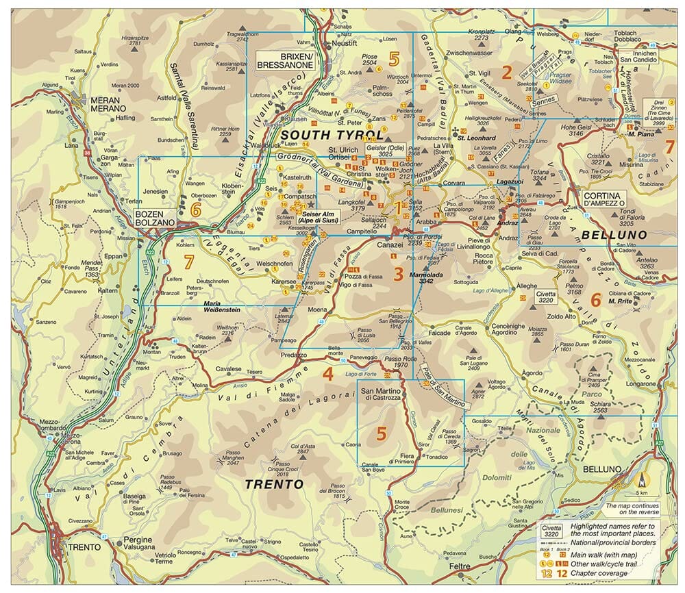 Guide de randonnées (en anglais) - Dolomites North & West, book 1 | Sunflower guide de randonnée Sunflower 