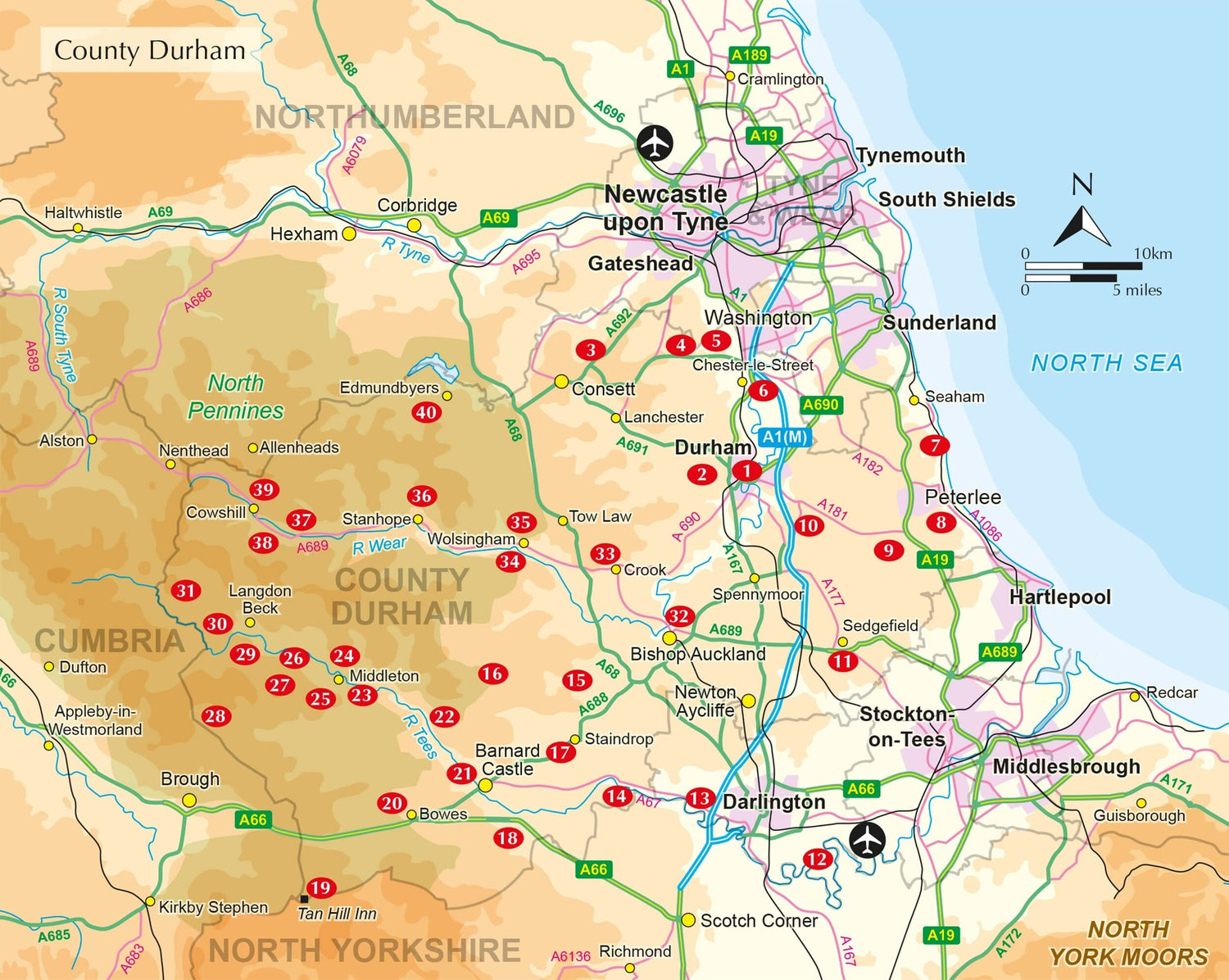 Guide de randonnées (en anglais) - Durham County | Cicerone guide de randonnée Cicerone
