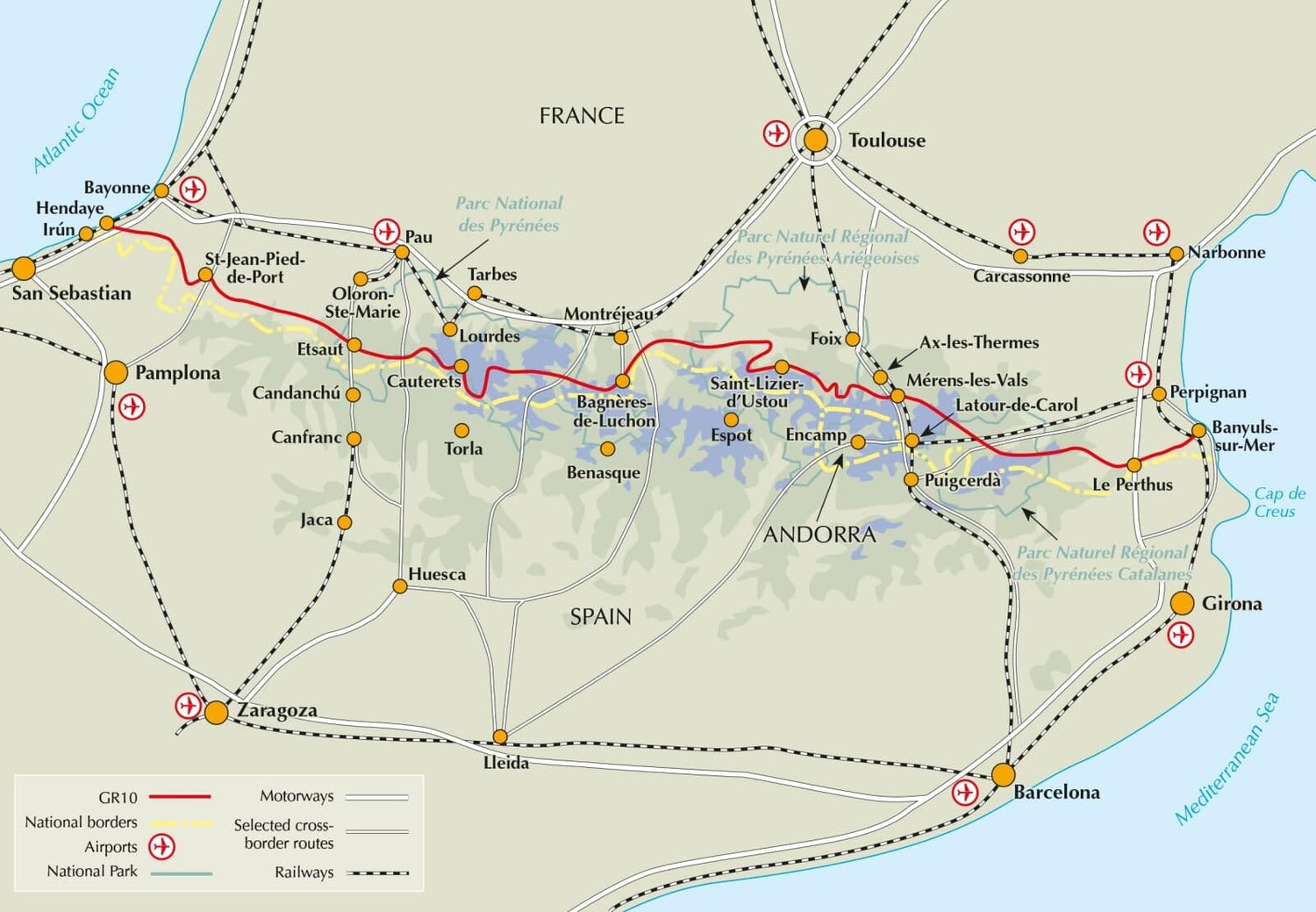 Guide de randonnées (en anglais) - GR10 Trail through the French Pyrenees | Cicerone guide de randonnée Cicerone 