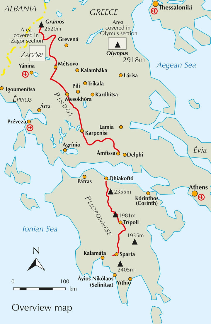 Guide de randonnées (en anglais) - Greece : the Peloponnese & Pindos way | Cicerone guide de randonnée Cicerone 