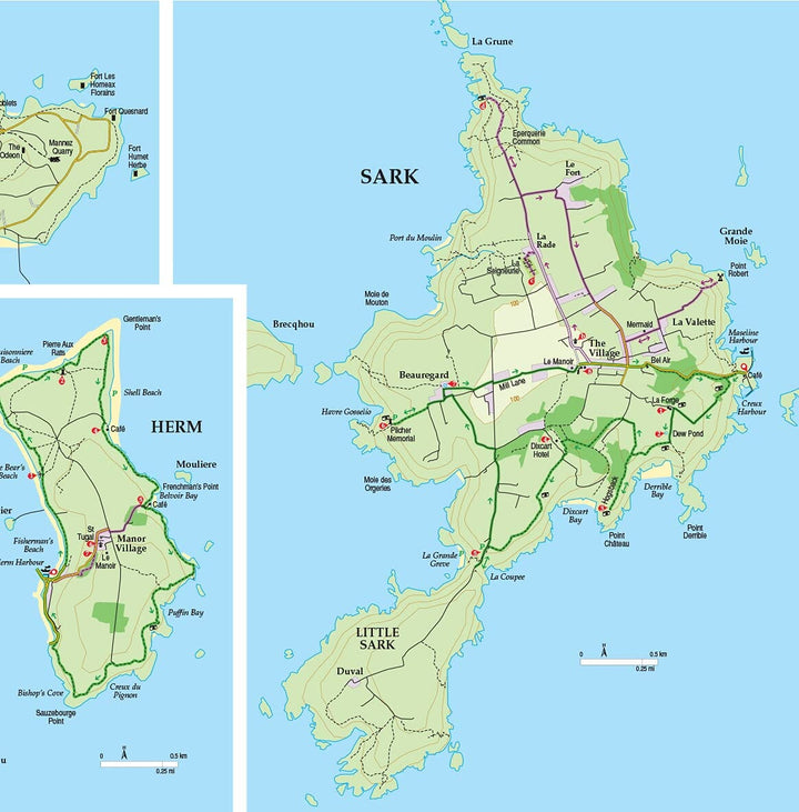 Guide de randonnées (en anglais) - Guernsey with Alderney, Sark & Hem | Sunflower guide petit format Sunflower 