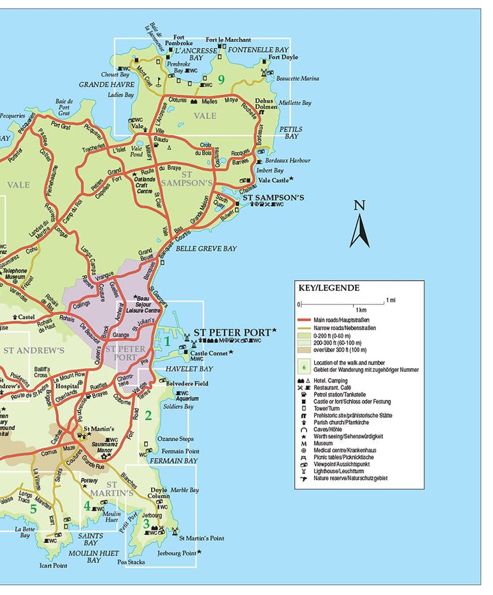 Guide de randonnées (en anglais) - Guernsey with Alderney, Sark & Hem | Sunflower guide petit format Sunflower 