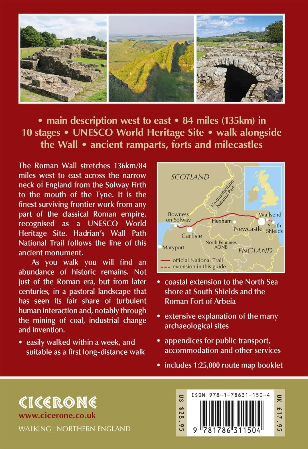 Guide de randonnées (en anglais) - Hadrian's Wall Path | Cicerone guide de randonnée Cicerone 