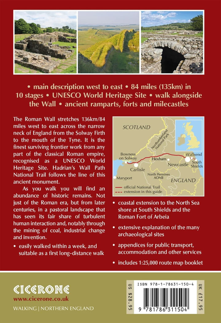 Guide de randonnées (en anglais) - Hadrian's Wall Path | Cicerone guide de randonnée Cicerone 