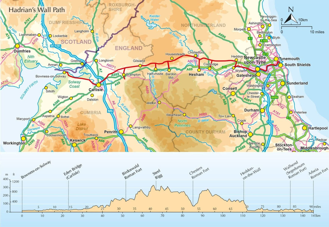 Guide de randonnées (en anglais) - Hadrian's Wall Path | Cicerone guide de randonnée Cicerone 