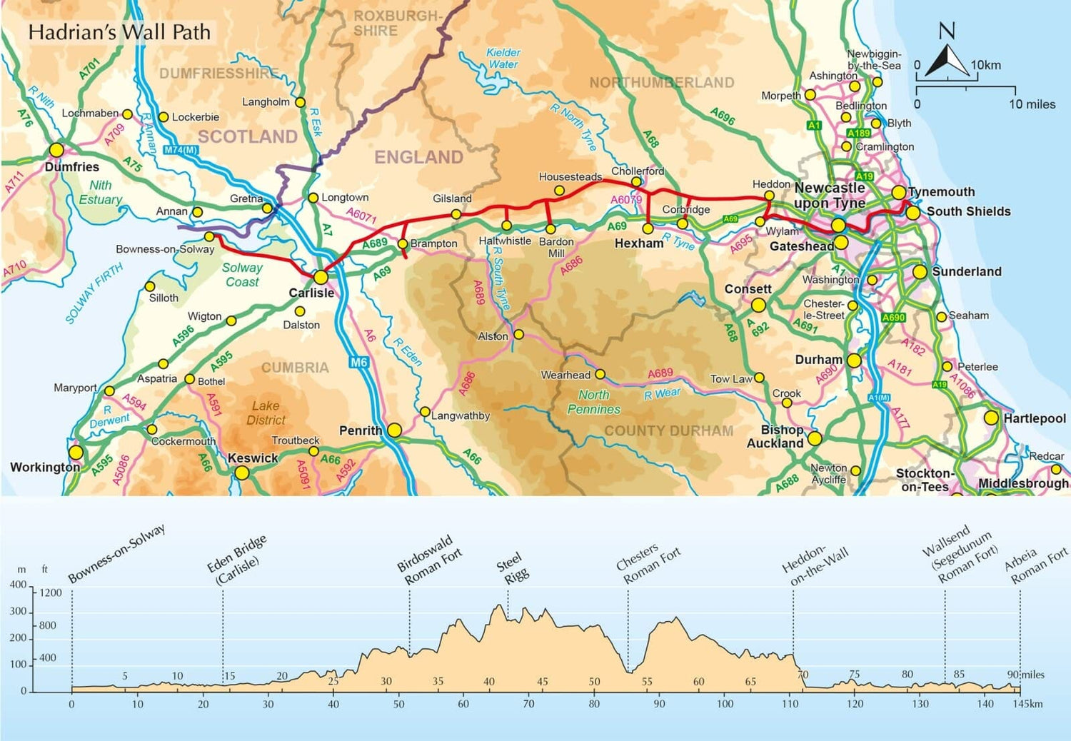 Guide de randonnées (en anglais) - Hadrian's Wall Path | Cicerone guide de randonnée Cicerone 