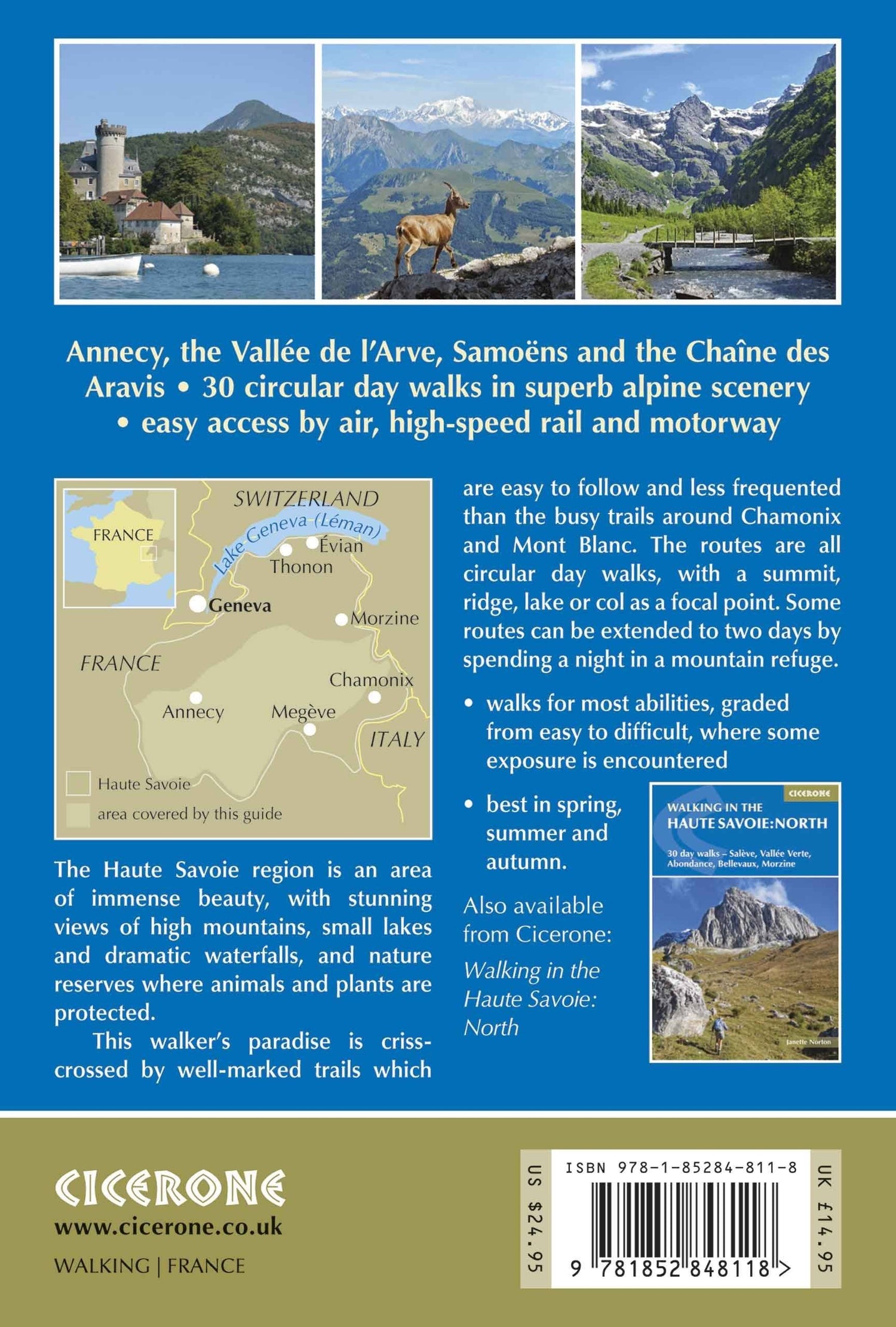 Guide de randonnées (en anglais) - Haute Savoie North : 30 day walks - Salève, Vallée Verte, Abondance, Bellevaux, Morzine | Cicerone guide de randonnée Cicerone 