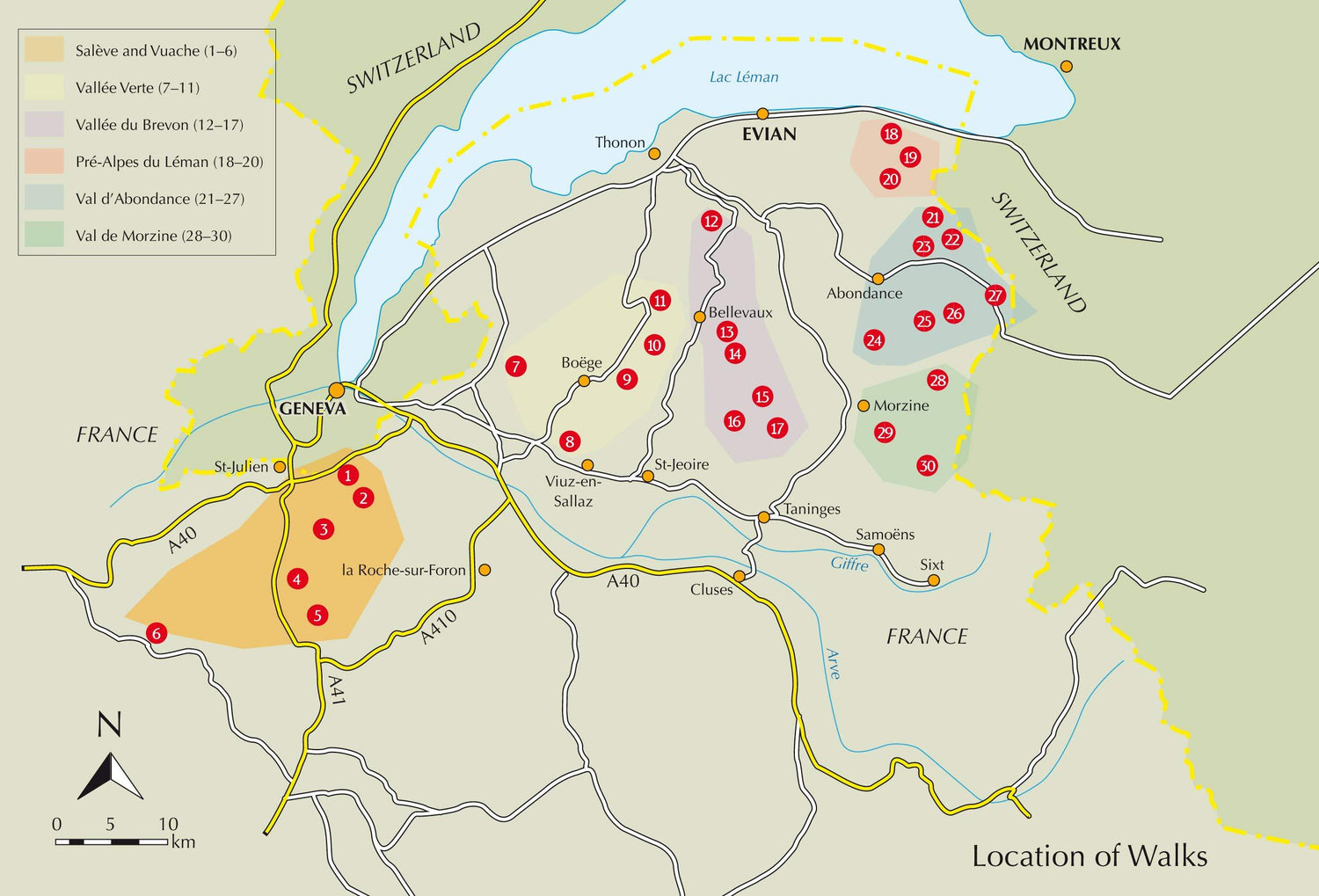 Guide de randonnées (en anglais) - Haute Savoie North : 30 day walks - Salève, Vallée Verte, Abondance, Bellevaux, Morzine | Cicerone guide de randonnée Cicerone 