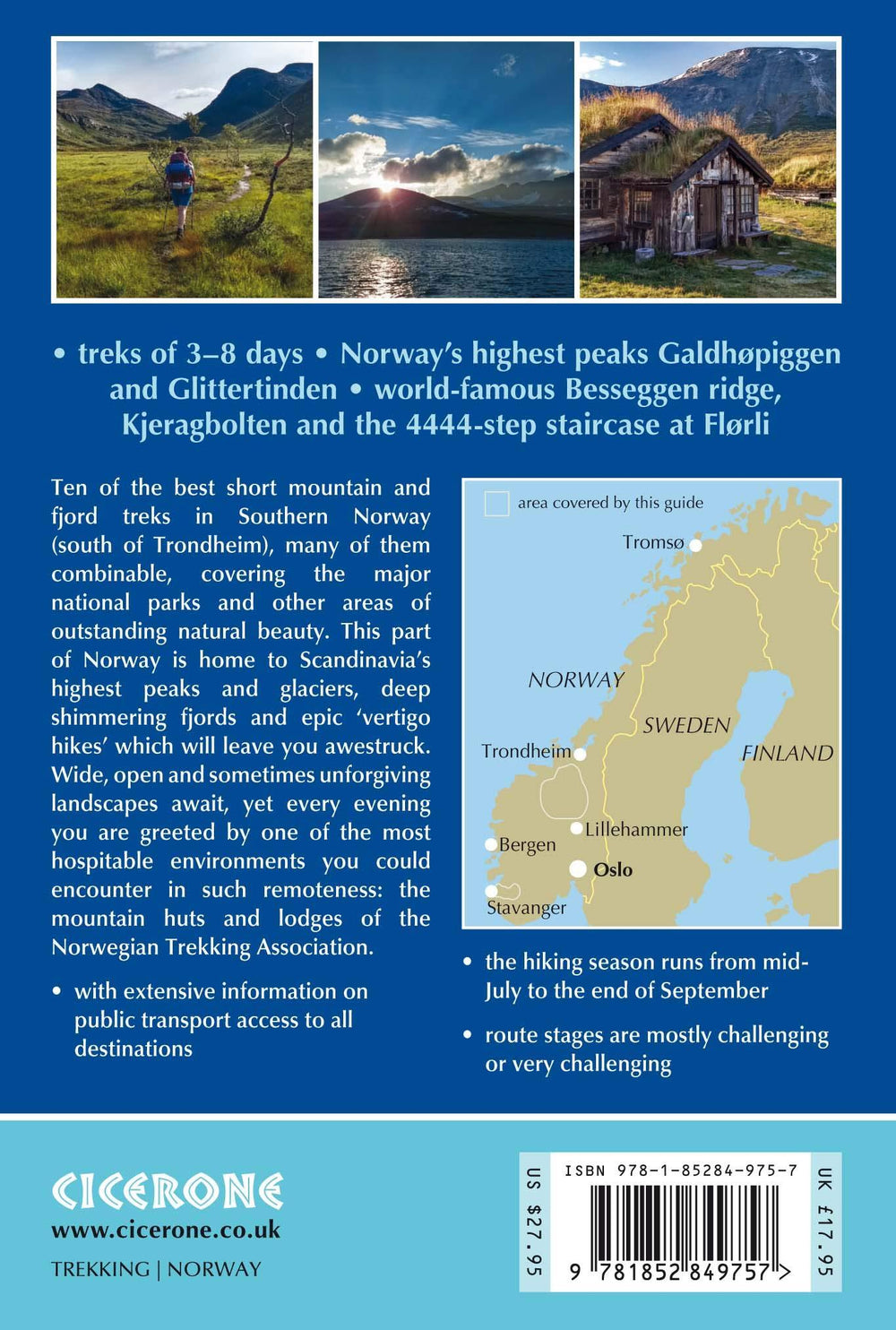 Guide de randonnées (en anglais) - Hiking in Norway - South | Cicerone guide de randonnée Cicerone 