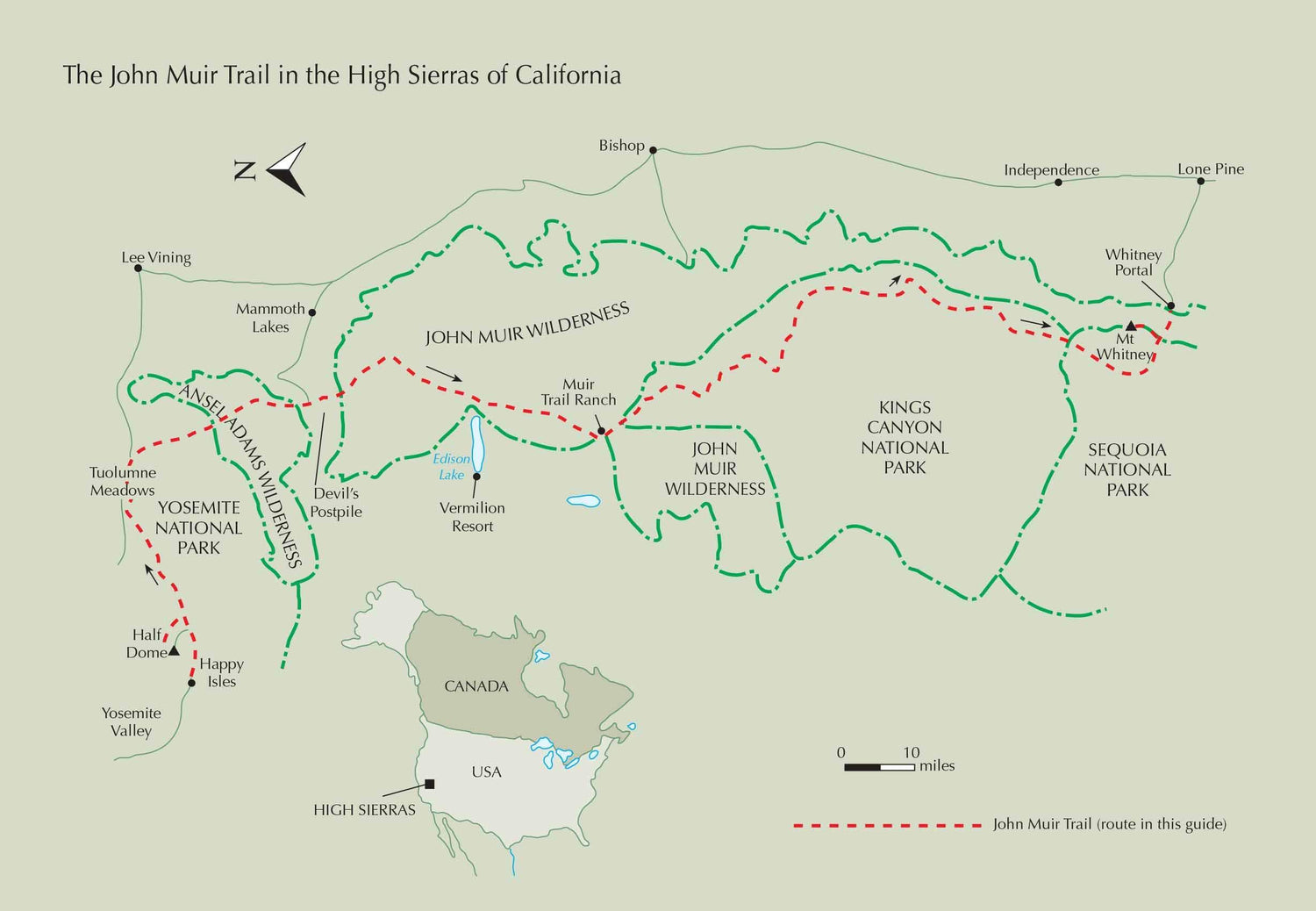 Guide de randonnées (en anglais) - John Muir Trail, through the Californian Sierra Nevada | Cicerone guide de randonnée Cicerone 