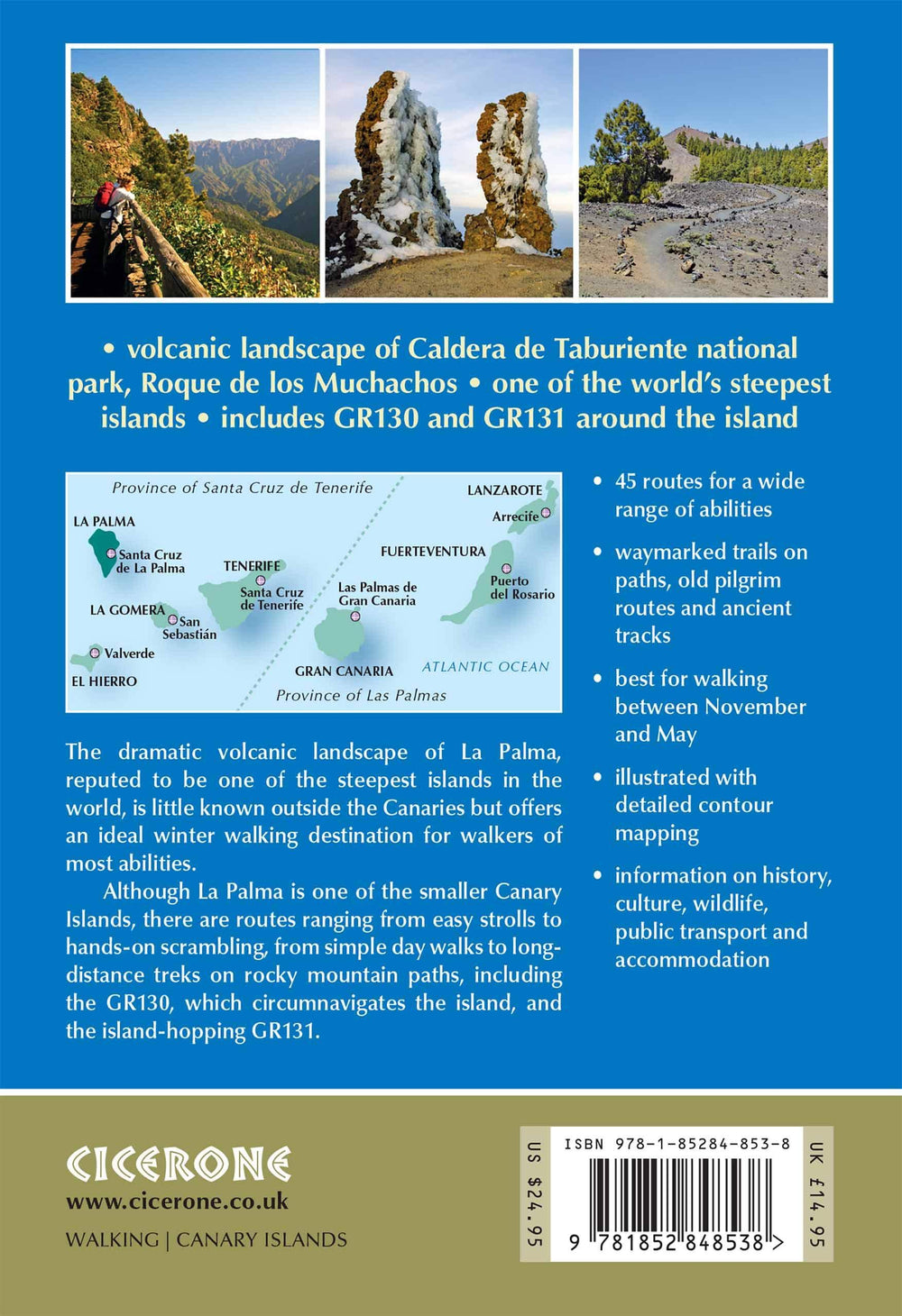 Guide de randonnées (en anglais) - La Palma : 45 day walks & long distance.trails | Cicerone guide de randonnée Cicerone 