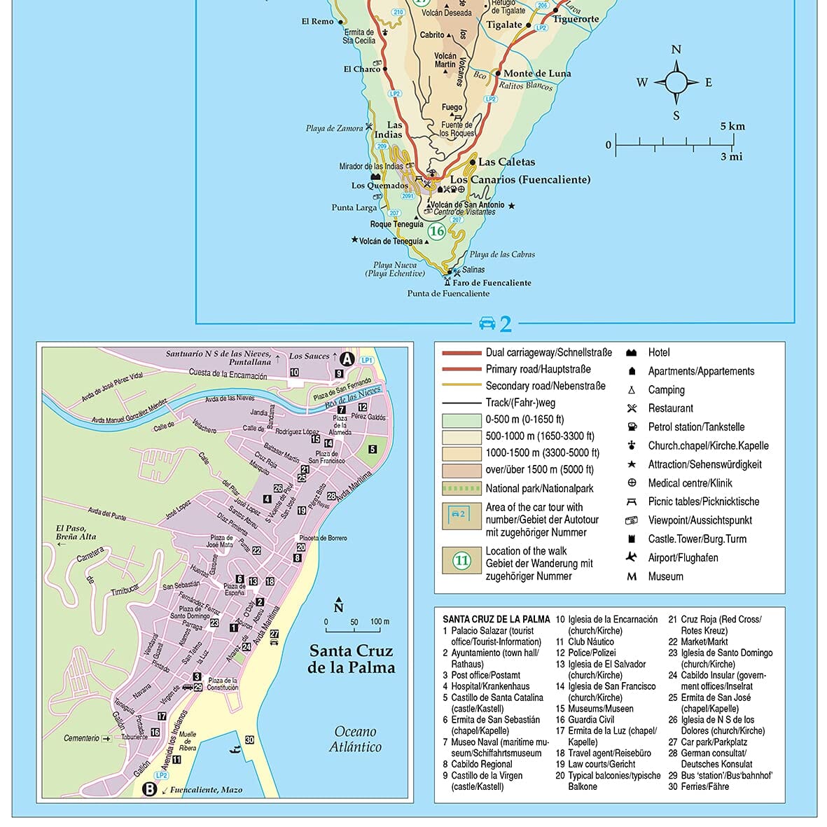Guide de randonnées (en anglais) - La Palma & El Hierro - 4 car tours & 48 long and short walks | Sunflower guide de randonnée Sunflower 
