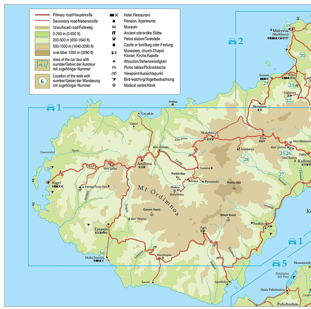 Guide de randonnées (en anglais) - Lesbos / Lesvos - car tours & long and short walks | Sunflower guide de randonnée Sunflower