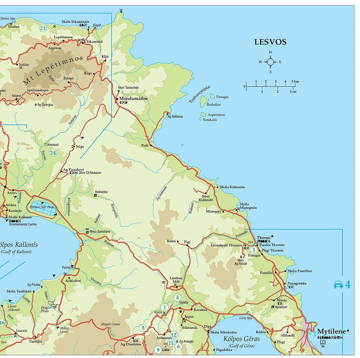 Guide de randonnées (en anglais) - Lesbos / Lesvos - car tours & long and short walks | Sunflower guide de randonnée Sunflower