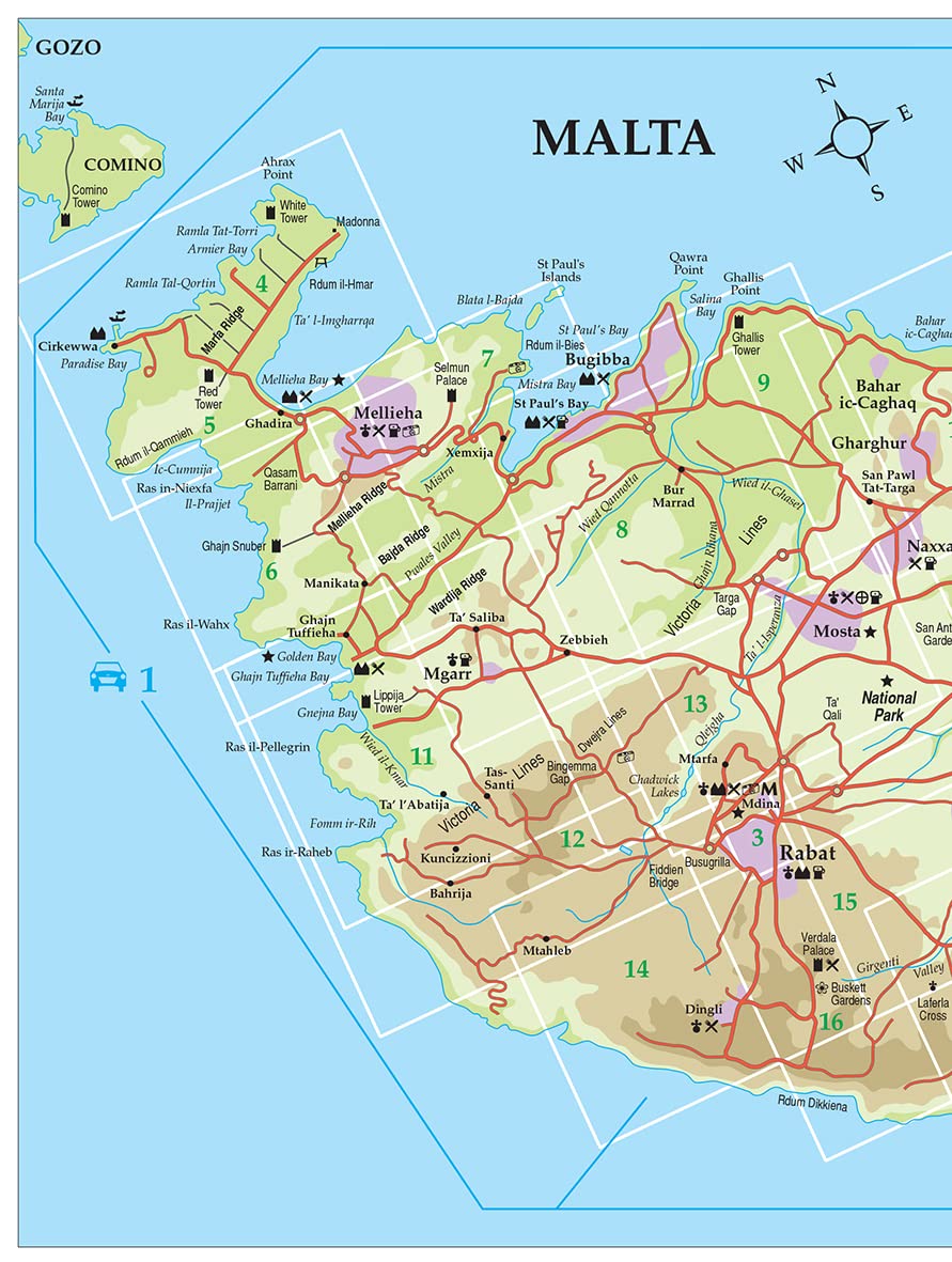Guide de randonnées (en anglais) - Malta, Gozo & Comino | Sunflower guide de randonnée Sunflower 