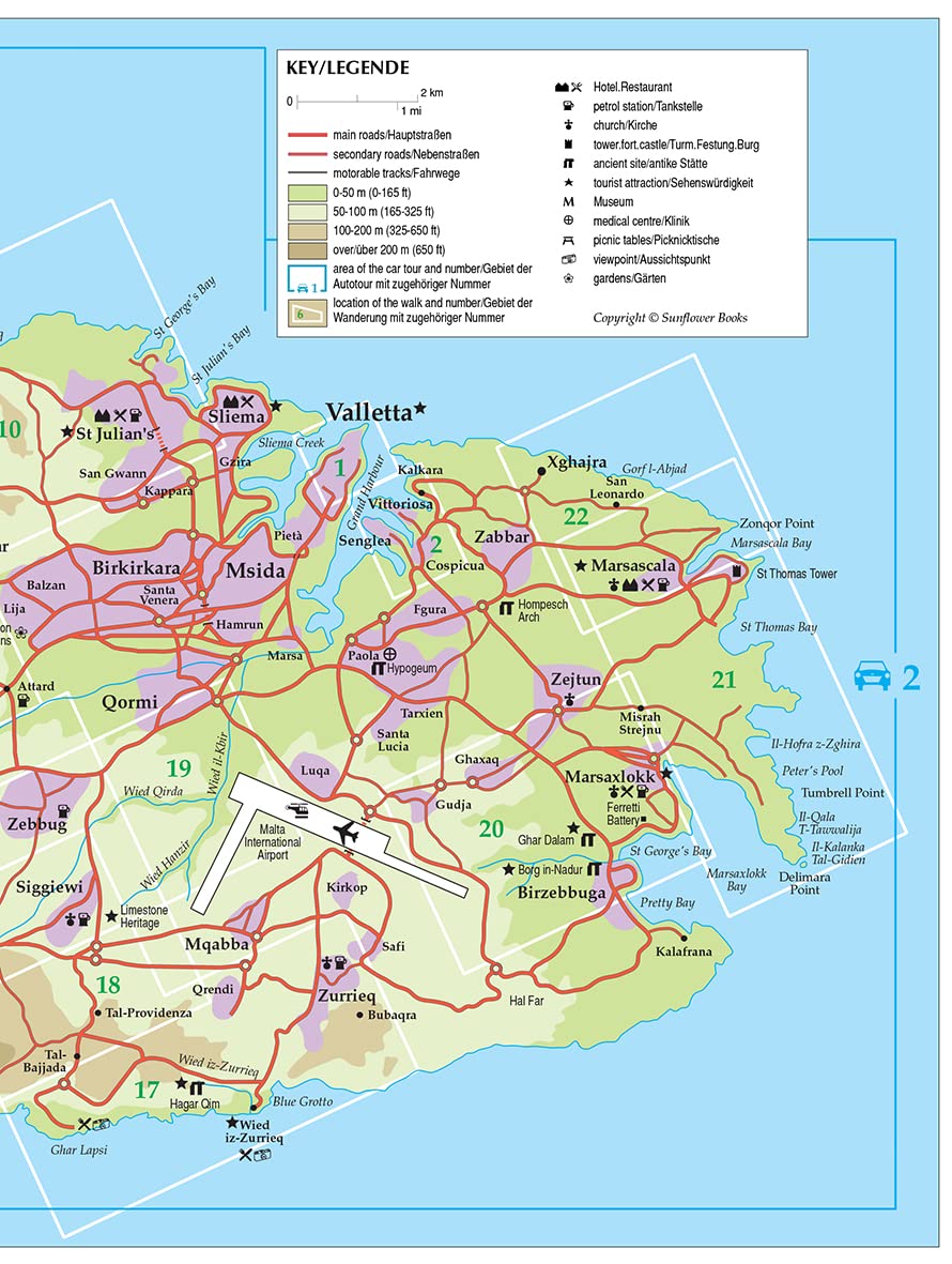 Guide de randonnées (en anglais) - Malta, Gozo & Comino | Sunflower guide de randonnée Sunflower 