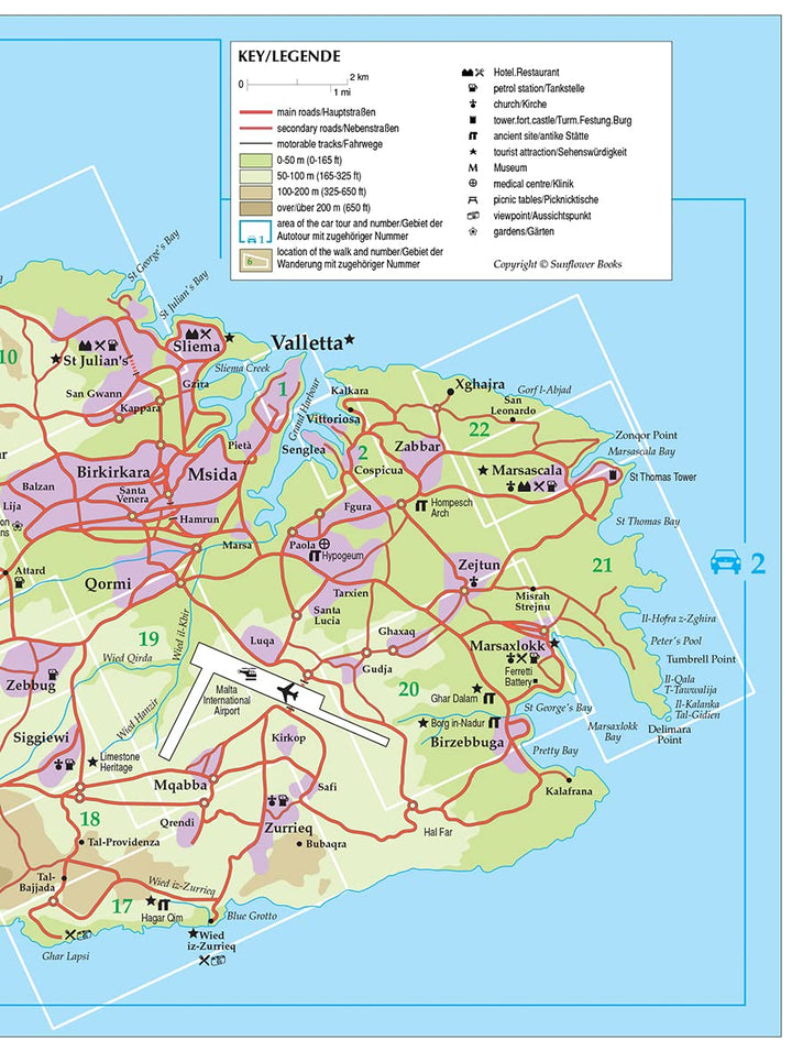 Guide de randonnées (en anglais) - Malta, Gozo & Comino | Sunflower guide de randonnée Sunflower 
