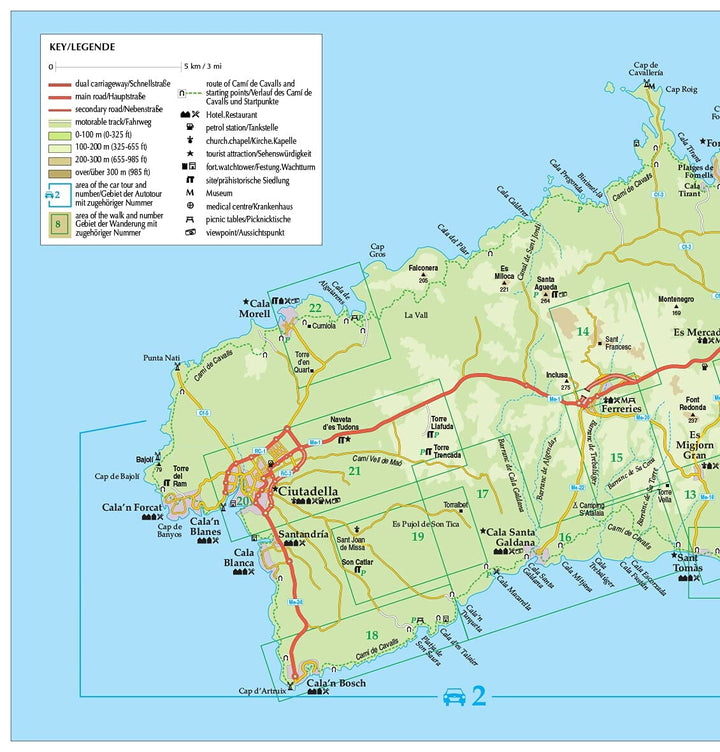 Guide de randonnées (en anglais) - Menorca | Sunflower guide petit format Sunflower 