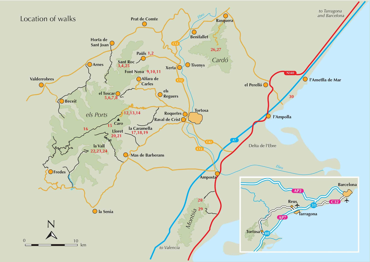 Guide de randonnées (en anglais) - Mountain Walking in Southern Catalunya | Cicerone guide de randonnée Cicerone 