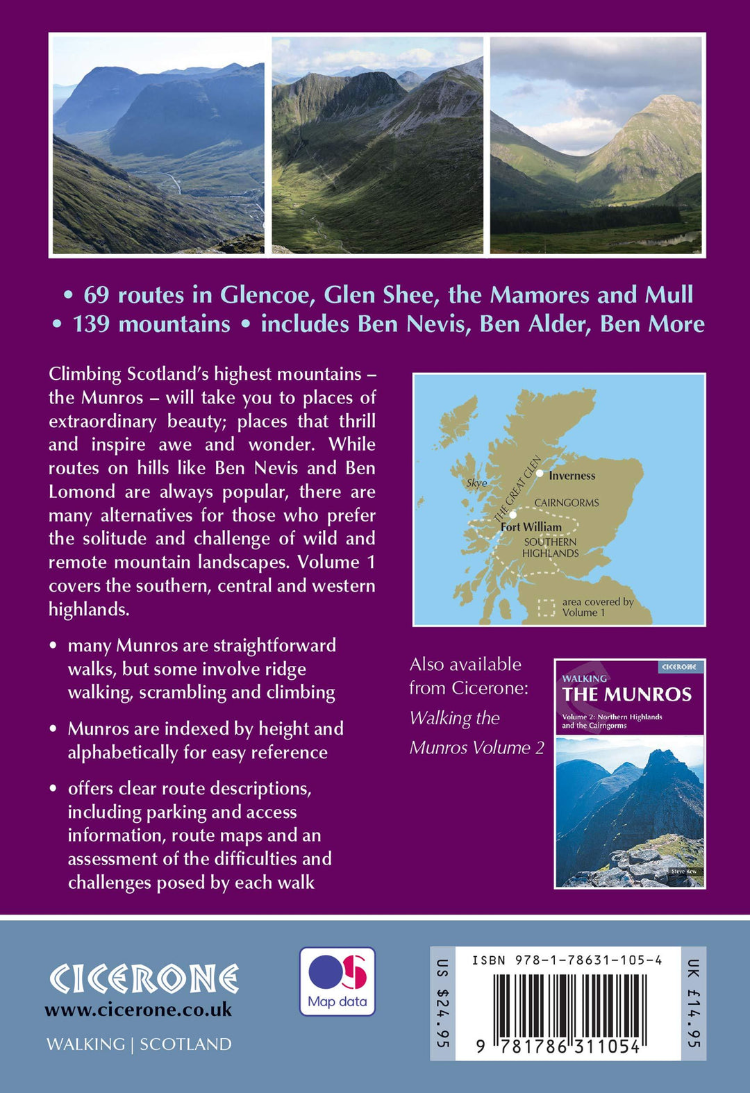 Guide de randonnées (en anglais) - Munros vol.1 - Southern, Central & Western Highlands | Cicerone guide de randonnée Cicerone 