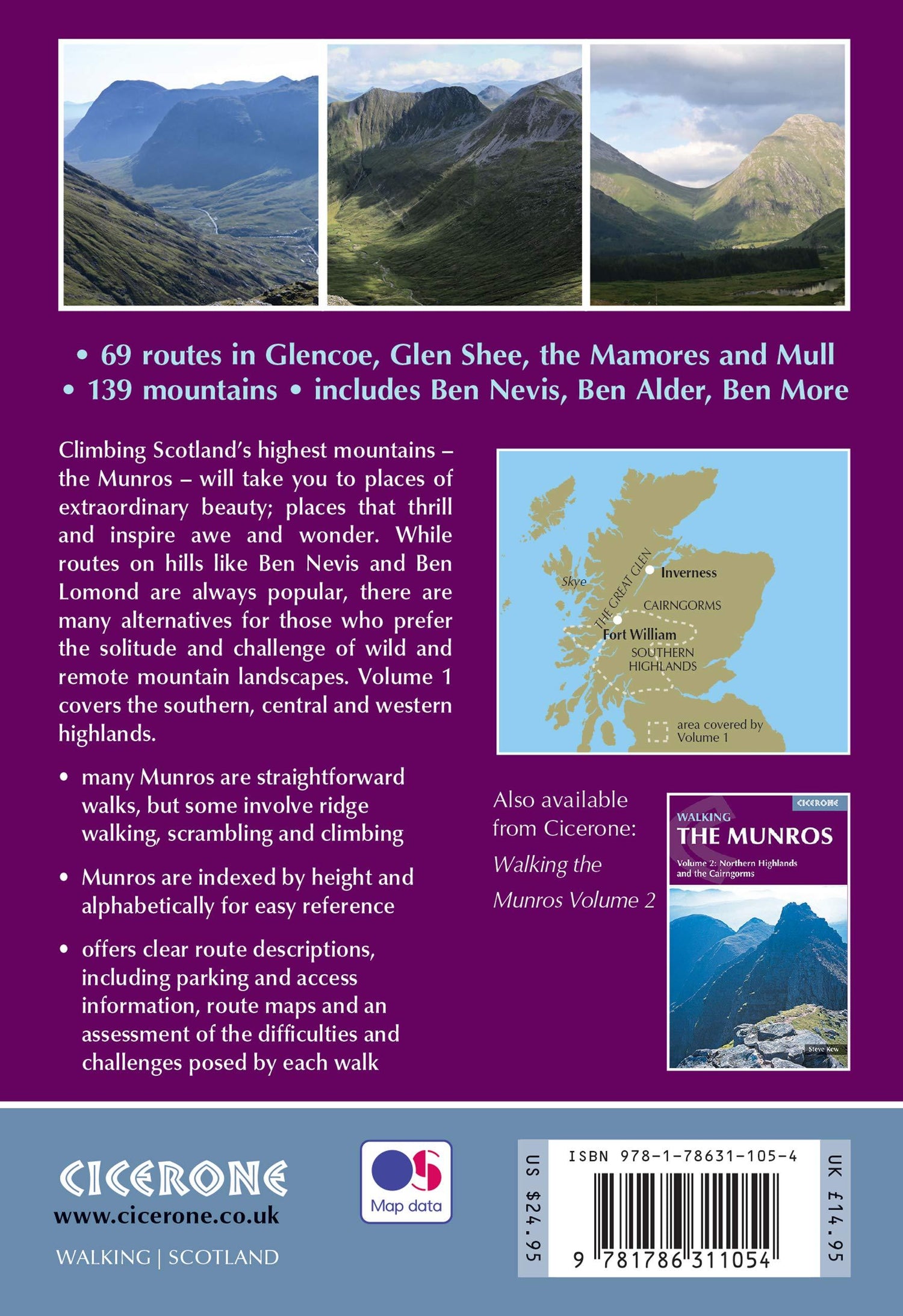 Guide de randonnées (en anglais) - Munros vol.1 - Southern, Central & Western Highlands | Cicerone guide de randonnée Cicerone 