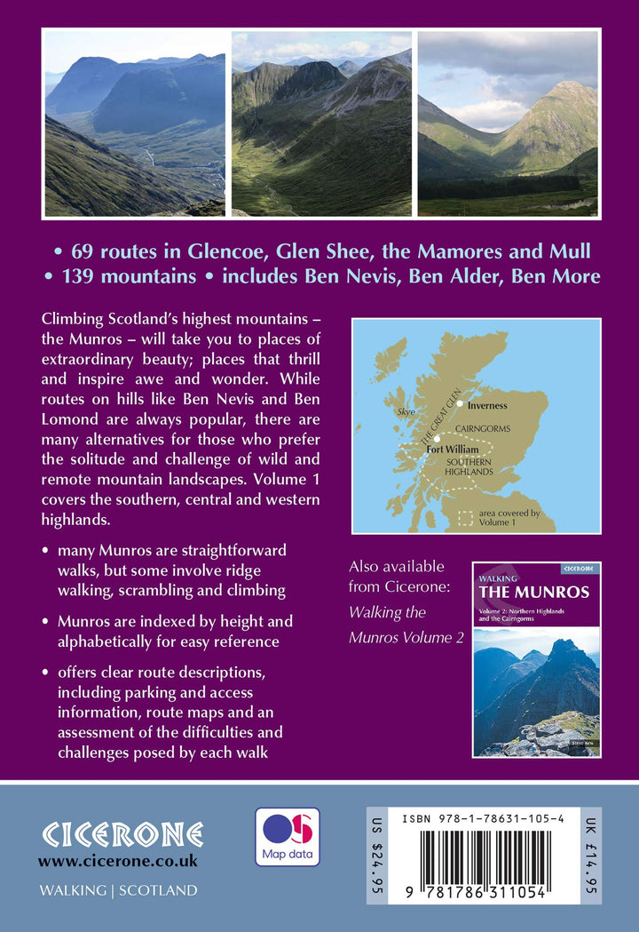 Guide de randonnées (en anglais) - Munros vol.1 - Southern, Central & Western Highlands | Cicerone guide de randonnée Cicerone 