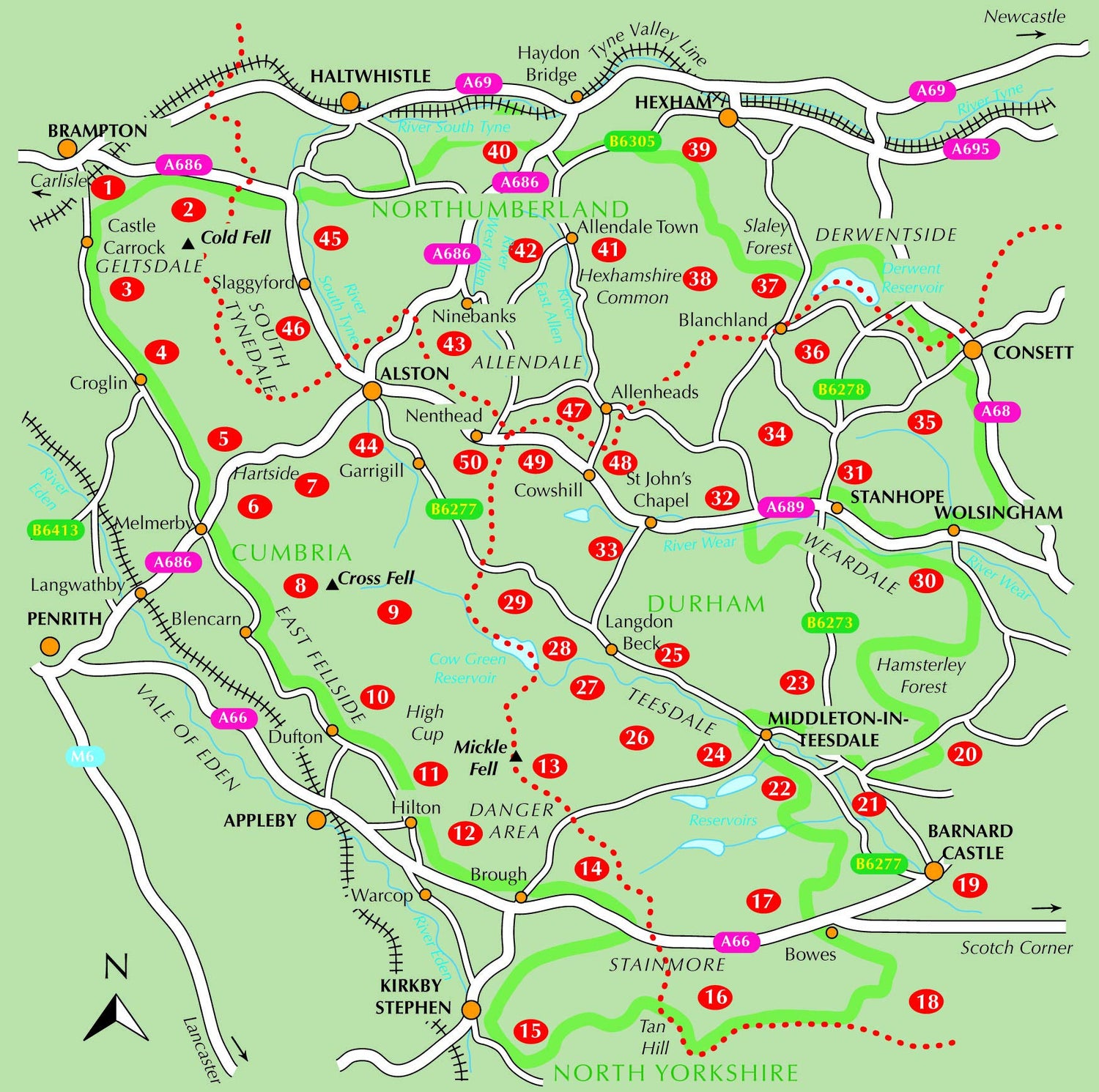Guide de randonnées (en anglais) - North Pennines | Cicerone guide de randonnée Cicerone 