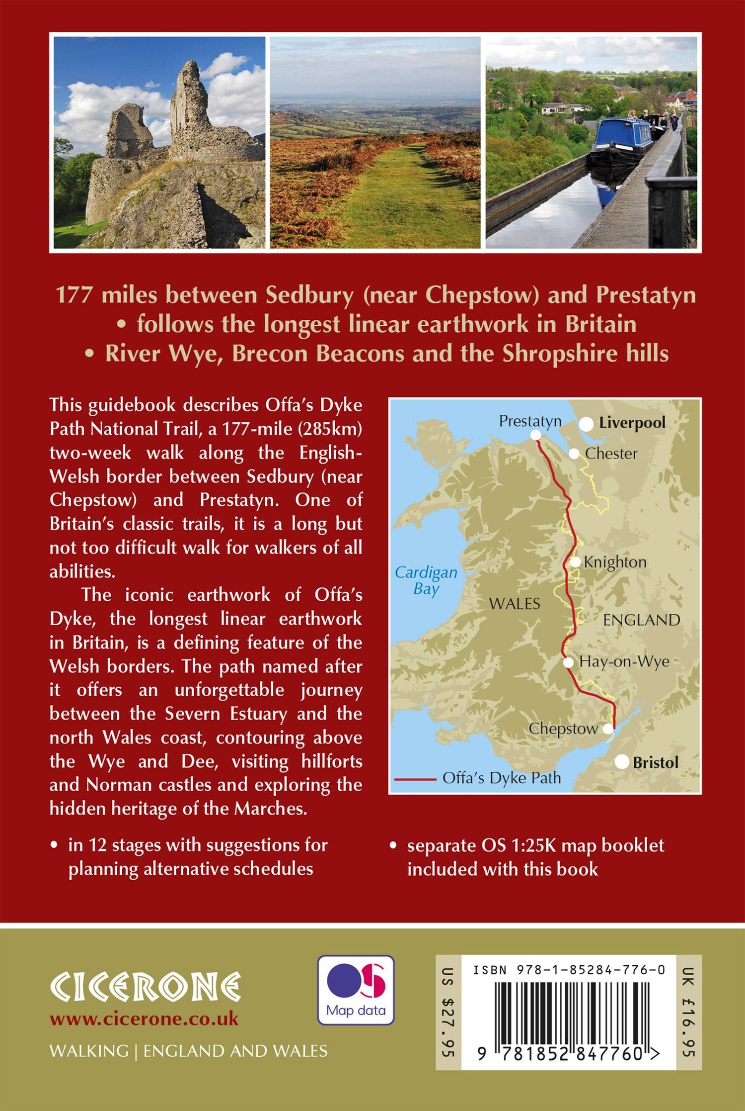 Guide de randonnées (en anglais) - Offa's Dyke path, national trail | Cicerone guide de randonnée Cicerone 