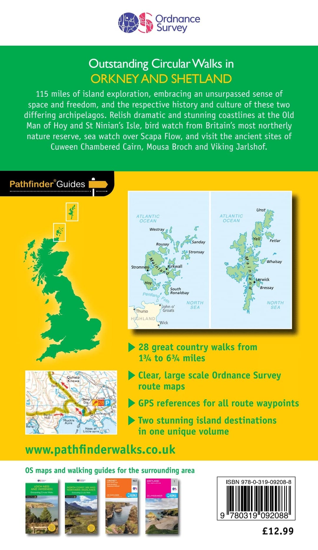 Guide de randonnées (en anglais) - Orkney & Shetland | Ordnance Survey - Pathfinder guides guide petit format Ordnance Survey 