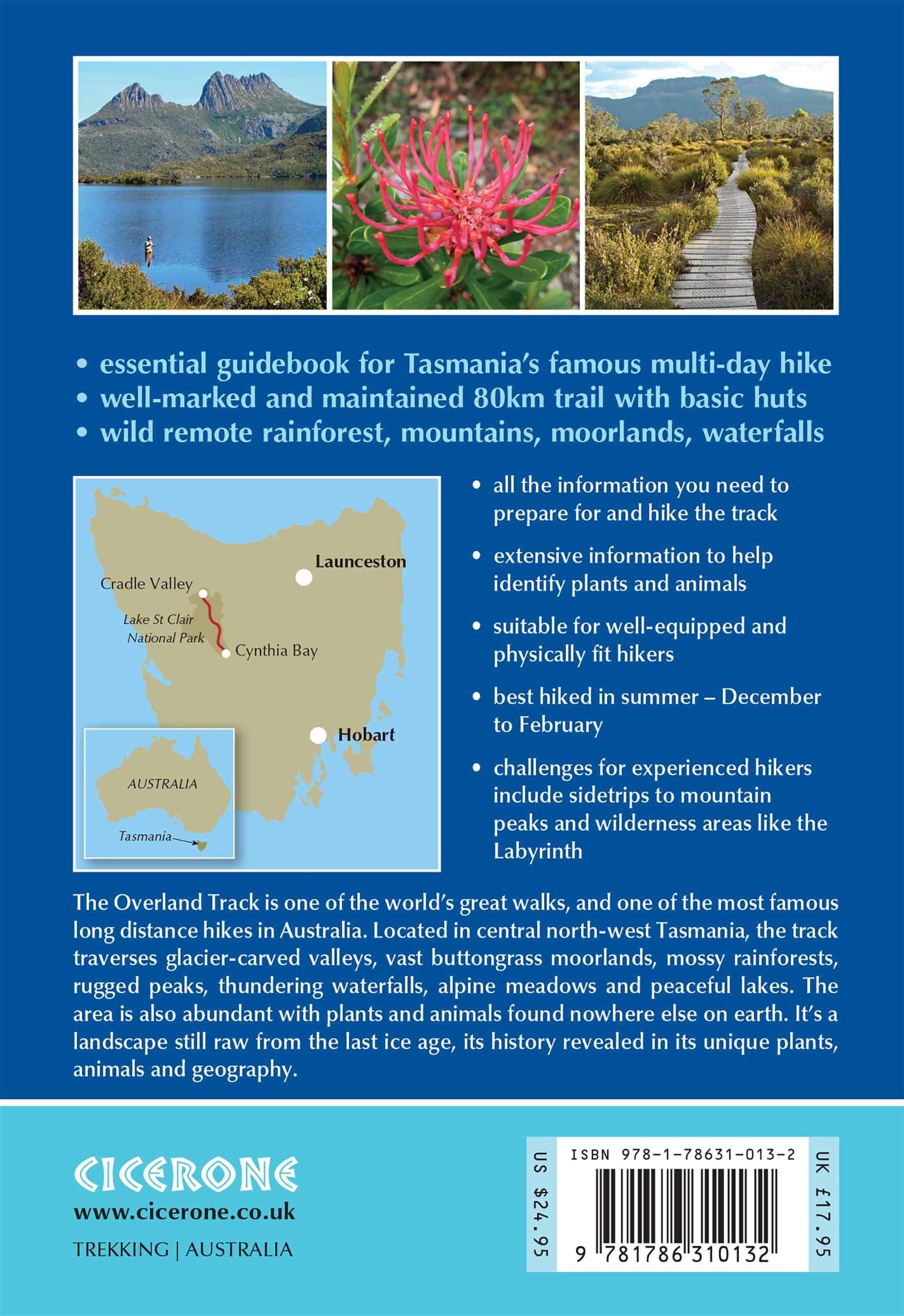 Guide de randonnées (en anglais) - Overland Track - Tasmania : Cradle Mountain-Lake St Clair NP | Cicerone guide de randonnée Cicerone 